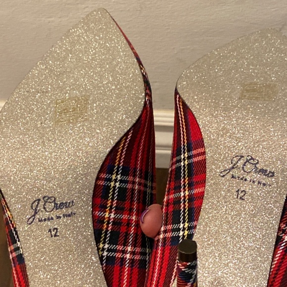 NEW J. Crew Elsie TARTAN Pumps Heels Red Holiday GINGHAM Tartan Plaid CHRISTMAS - Picture 14 of 15